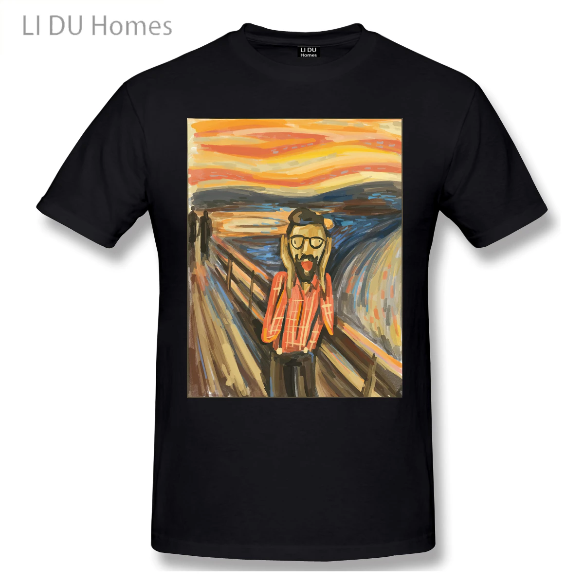 

Funny Design That Features A Hipster Screaming, As A Parody Of The Painting The Scream T shirt man T Shirt Woman