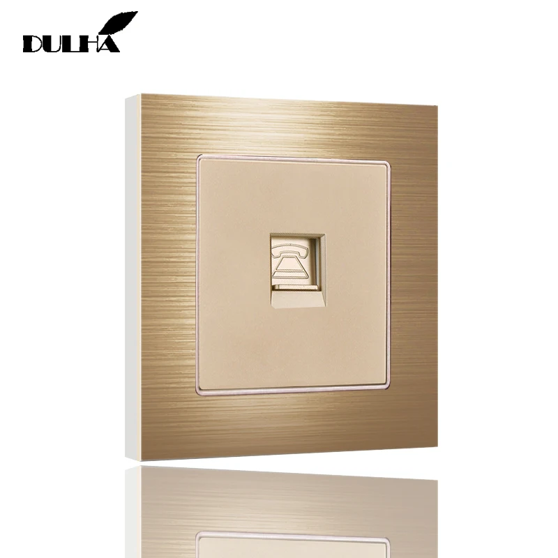 Роскошная золотая Матовая атласная металлическая панель Телефонная настенная