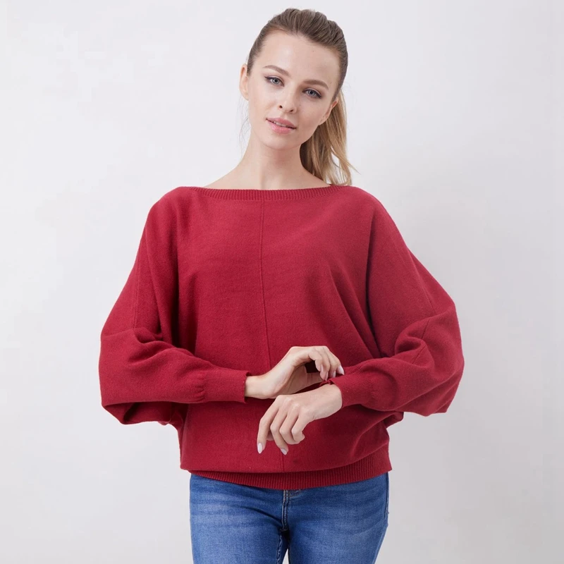 BYGOUBY Oversized Loose Women Sweater Off Shoulder Baggy Pullover Sweaters Batwing Sleeve Solft Knit Female Jumper Pull Femme | Женская