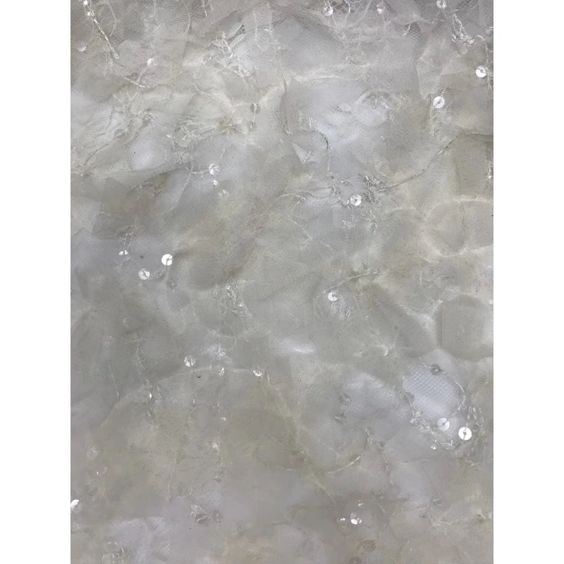 

2020 High Quality African Lace Fabric With Beads Sequins Flowers Velvet Lace Embroidery Casual Voile Polyester Fabrics For Dress