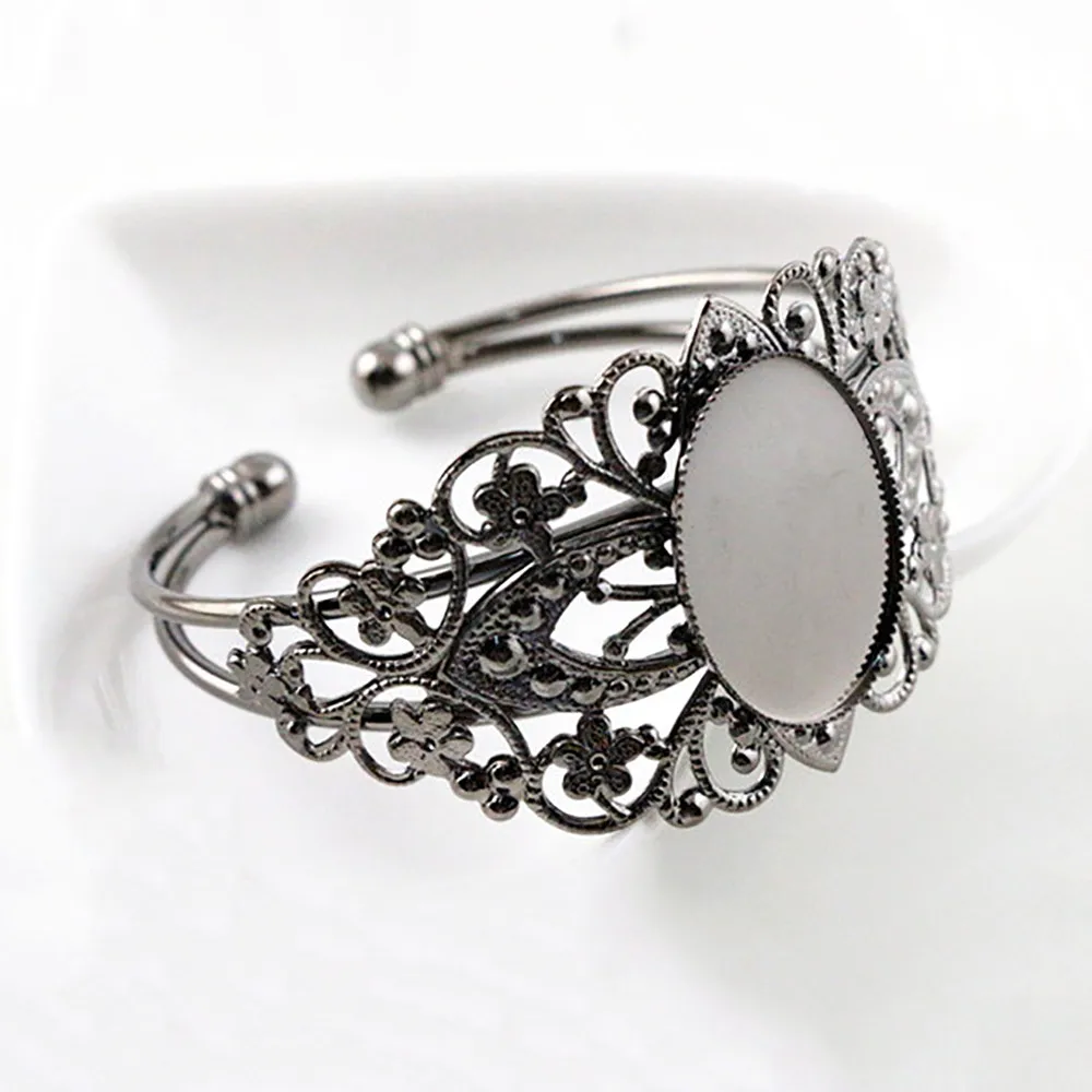 Высокое качество 18x25 мм пистолет черный цвет покрытый браслет базовый пустые