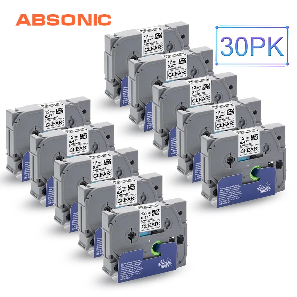 Absoonic 30 шт. TZe-131 TZ-131 ламинированная лента для Brother P-touch PT-D210 PT-H110 этикетка