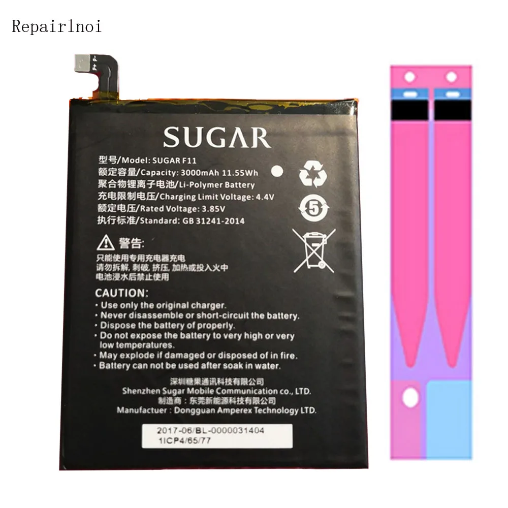 

Original Cell Mobile Phone 3.85v 3000mAh Batteries For SUGAR F11 Battery Smart Rpair Replacement Parts