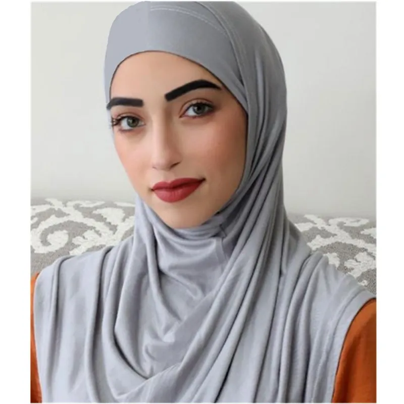Uzinb Women Headscarf Elastic Sweat Absorbent Cotton Underscarf Hijab Tube Cap