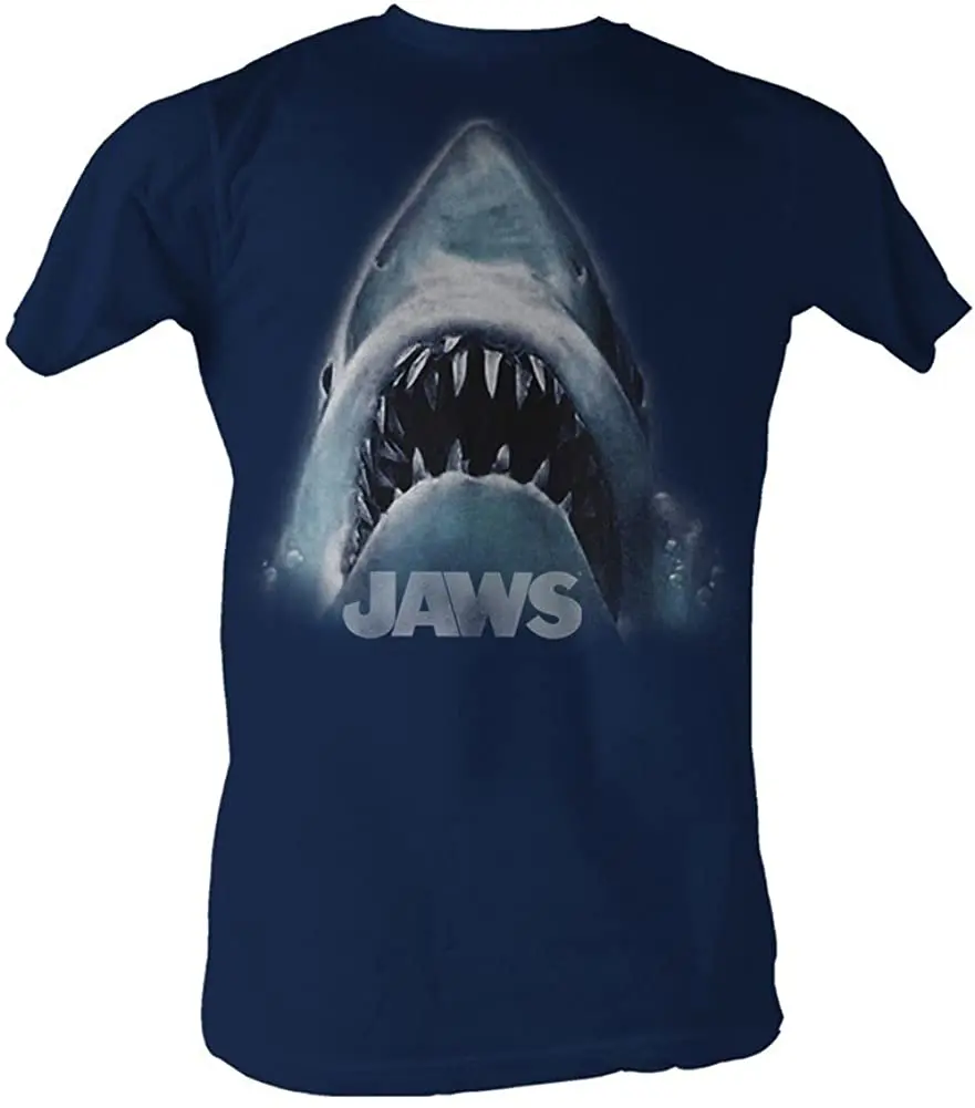 

2021 Summer Men's T-shirt Ferocious Shark Pattern Letter Printing Casual High-quality O-neck All-match Oversized Men's Clothing