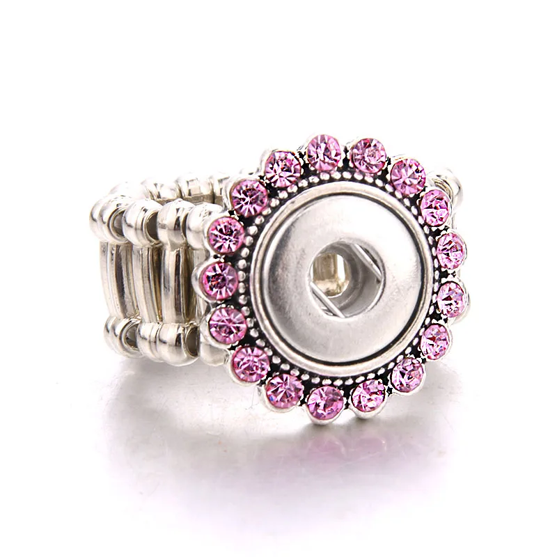 R136-PINK Новые ювелирные изделия клёпки со стразами кольцо 12 мм 18 мм DIY вечерние кольца пояс жизни кнопки кольца - Цвет основного камня: R136-PINK