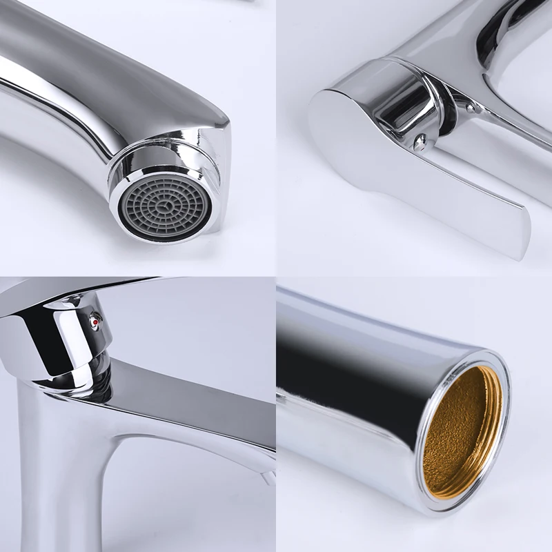 Gavaer полированный кран для раковины ванной комнаты горячей и холодной воды одно