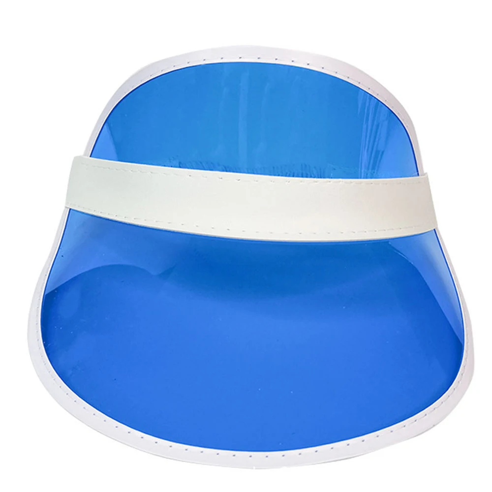 

Anti-UV Summer Women Men Sun Hat Color Transparent Empty Top Plastic PVC Sunscreen Hat Visor Caps Bicycle Sunshade Hat Sports