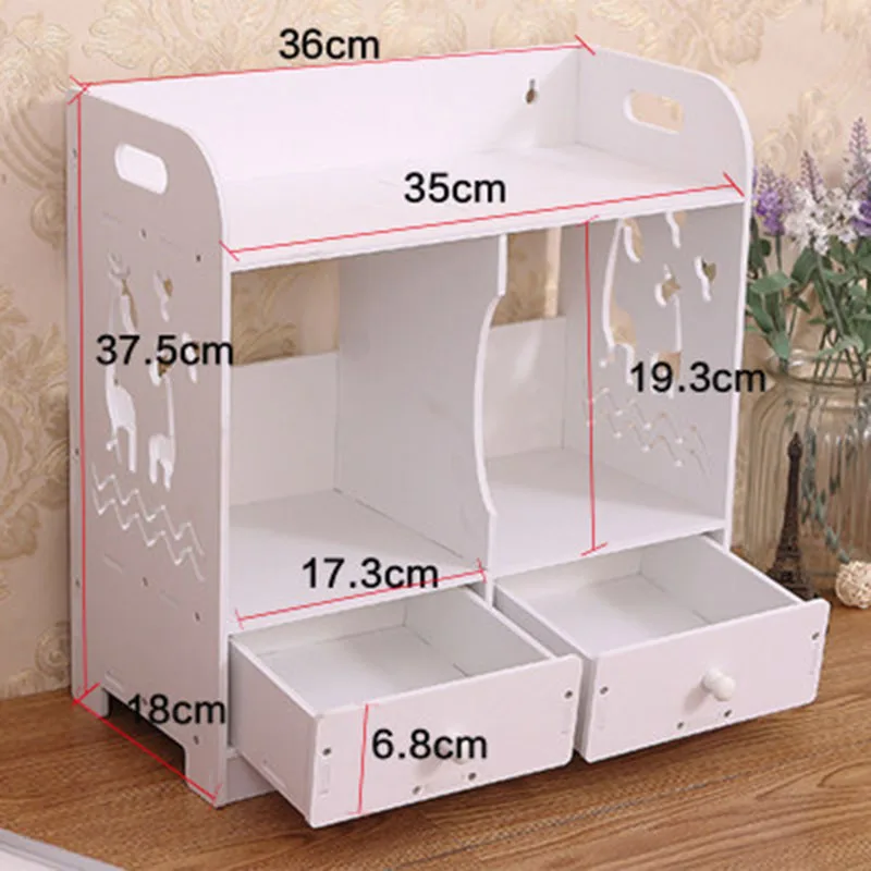 Настенный Настольный стеллаж для хранения косметики с ящиками держатель