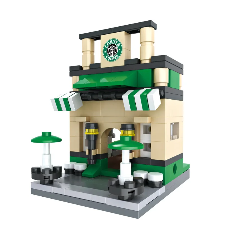 3D Мини городской уличный розничный магазин McDonald кафе Apple мини развивающие модели