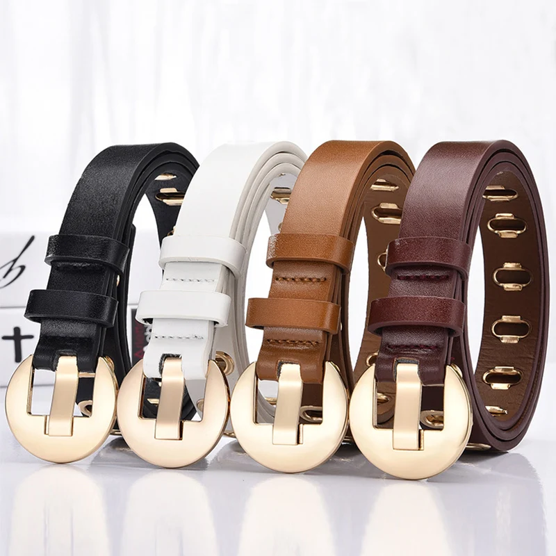 Ремень женский из искусственной кожи с металлической пряжкой цвет в