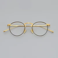 6g titanium eyeglasses frame men women gold glasses man optic prescription spectacles vintage nerd fashion eyewear