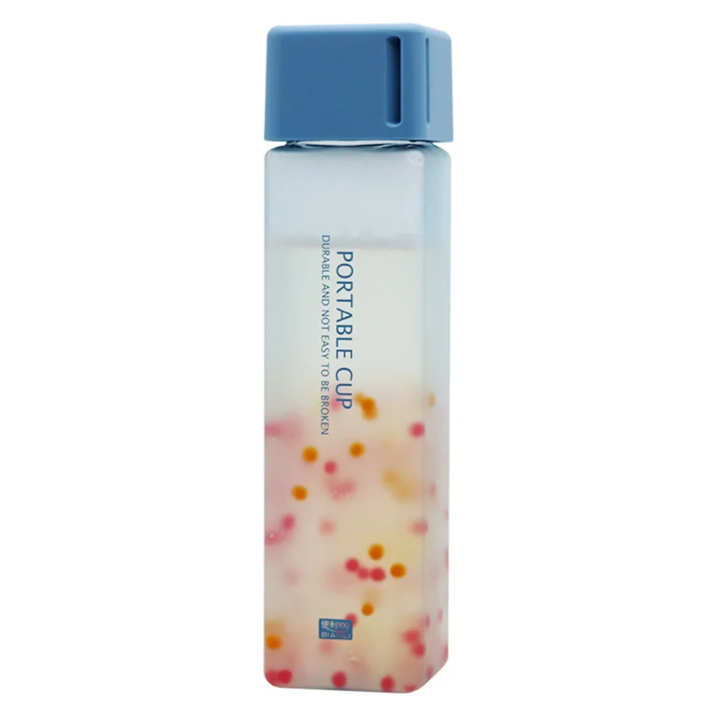 Blue Saingace бутылка для воды, портативная Квадратная бутылка для фруктового сока, герметичная дорожная бутылка, крышка для зерна, чашка для питья, офисные подарки#45 - Цвет: Blue
