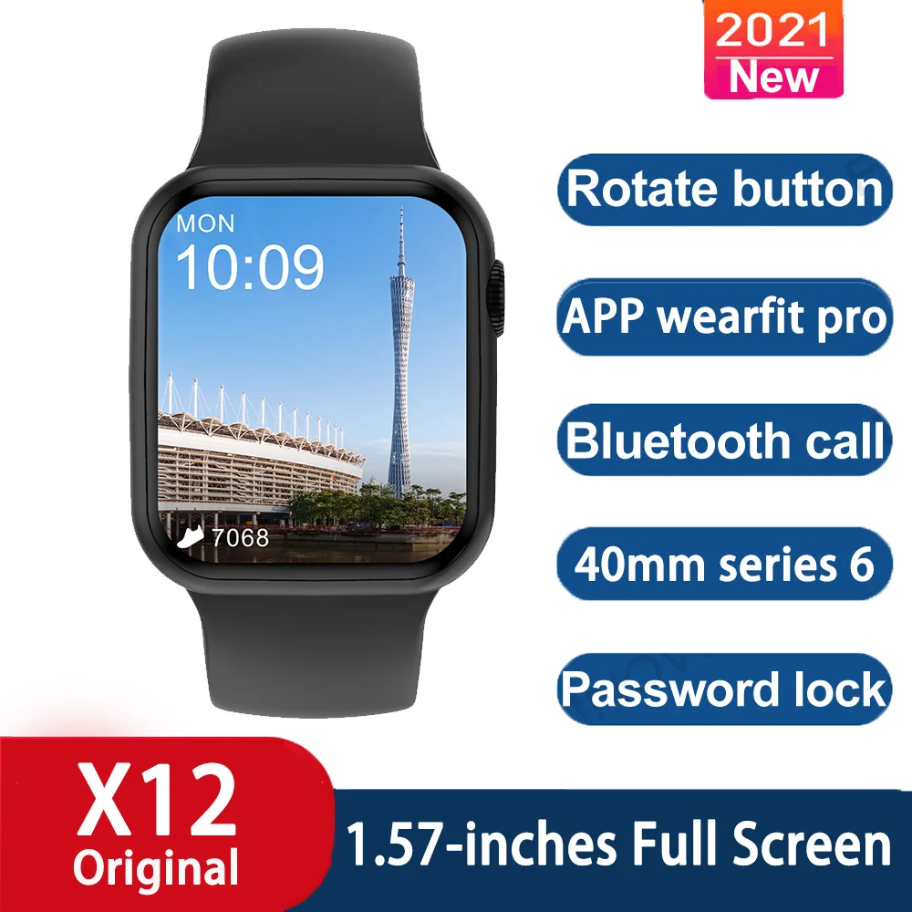 

Водонепроницаемые Смарт-часы X12 HW12 с поддержкой Bluetooth и Пульсометром