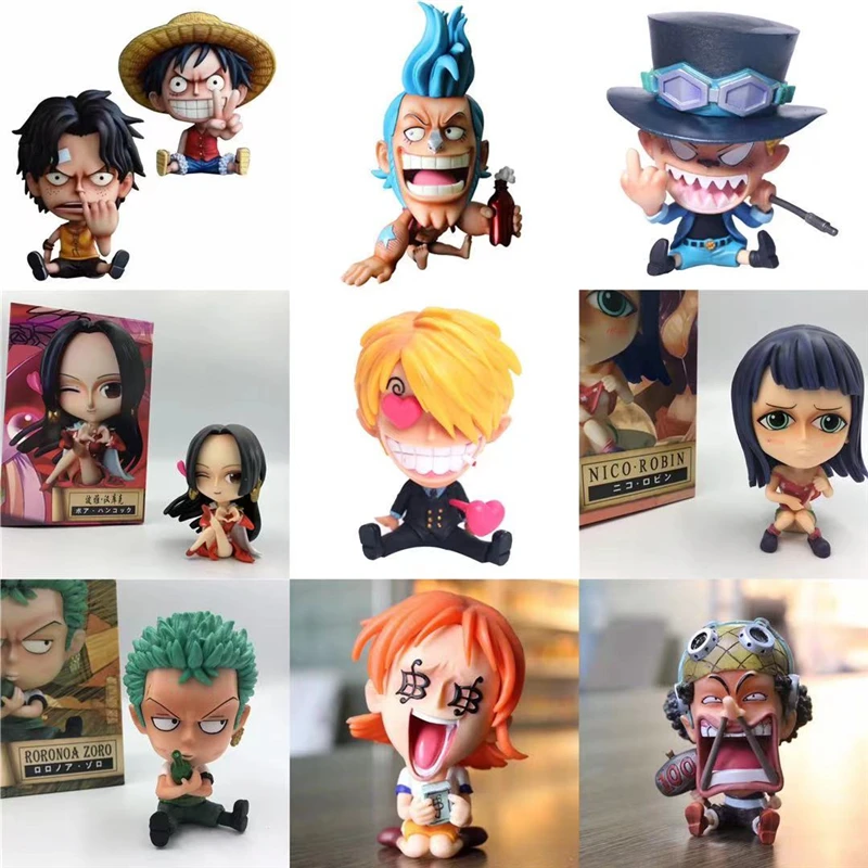 

One Piece Зоро, Луффи Sanji нами и Робин Brook Chopper детство Q Ver. ПВХ экшн-фигурки OP Sit Ace Usopp прекрасный подарок