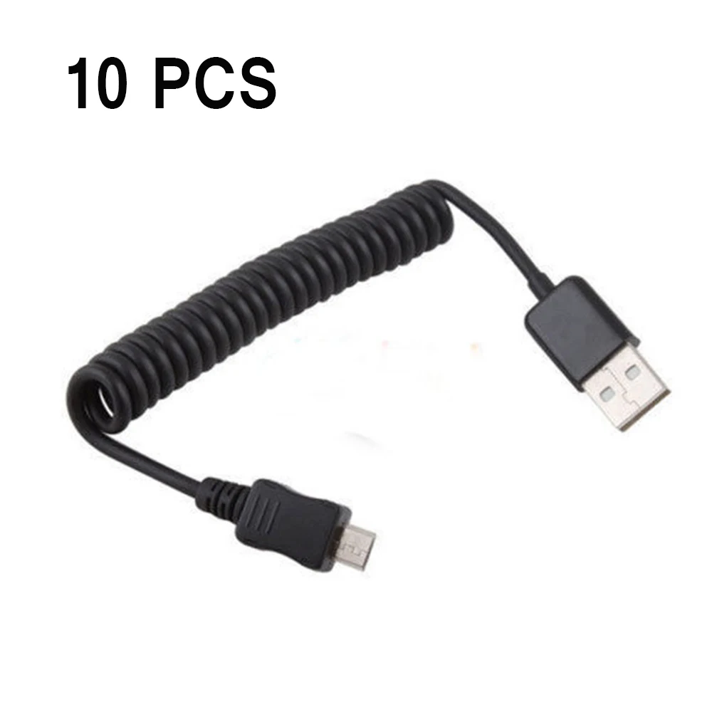 10pcs/lot Stretchable USB2.0 to Micro USB 5pin Adapter Cable 5p Data Sync Charger Spring Cord for XIAOMI Redmi Note 3S 1m | Электроника