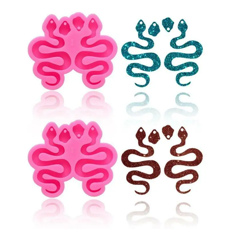 

S/l Super Glossy Snake Earrings Mould Resin Silicone Mold Diy Epoxy Mould Decoration Keychain