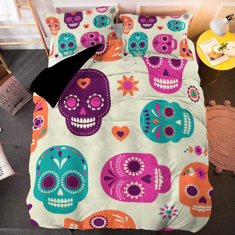 

3D Bedding Set Skull Print Duvet Cover Pillowcase Comforter
