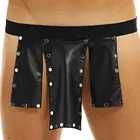 Новинка для мужчин 6 панелей из искусственной кожи с металлическими шипами кокетливое нижнее белье платье шотландская юбка с заклепками и низкой талией Нижнее белье Клубная одежда