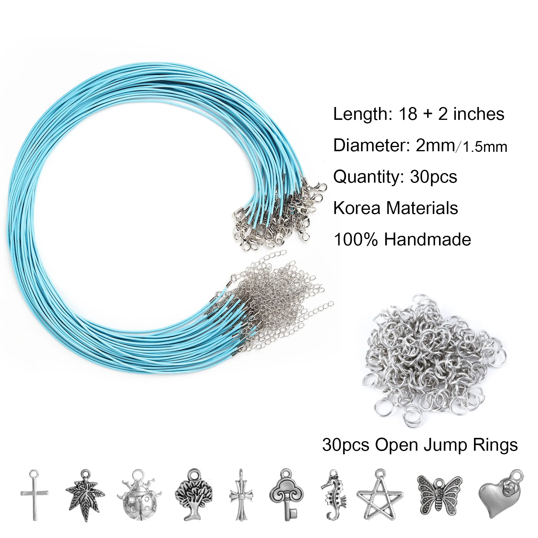 Ожерелье из вощеной веревки 30 шт. 1 5 мм * 51 см ожерелье кожаной с подвеской веревка