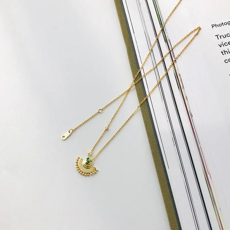 Маленькая подвеска веер цепочка до ключицы ожерелье из стерлингового серебра 925