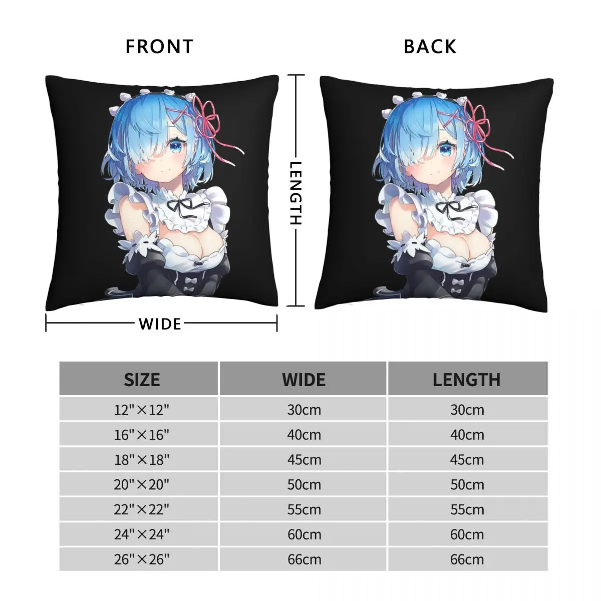 Rem наволочка для диванной подушки Re Life in a different world from zero Backpack Hugpillow наволочки с