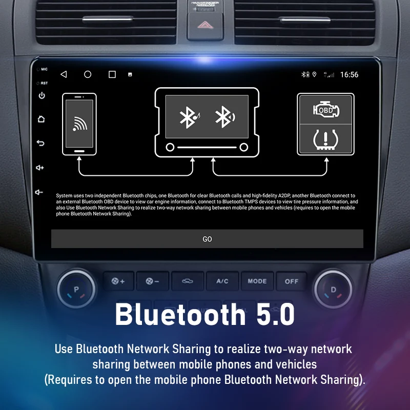 Автомагнитола JMCQ Android 10 для Honda Accord 7 2003 2008 мультимедийный плеер с GPS навигацией 2 Din