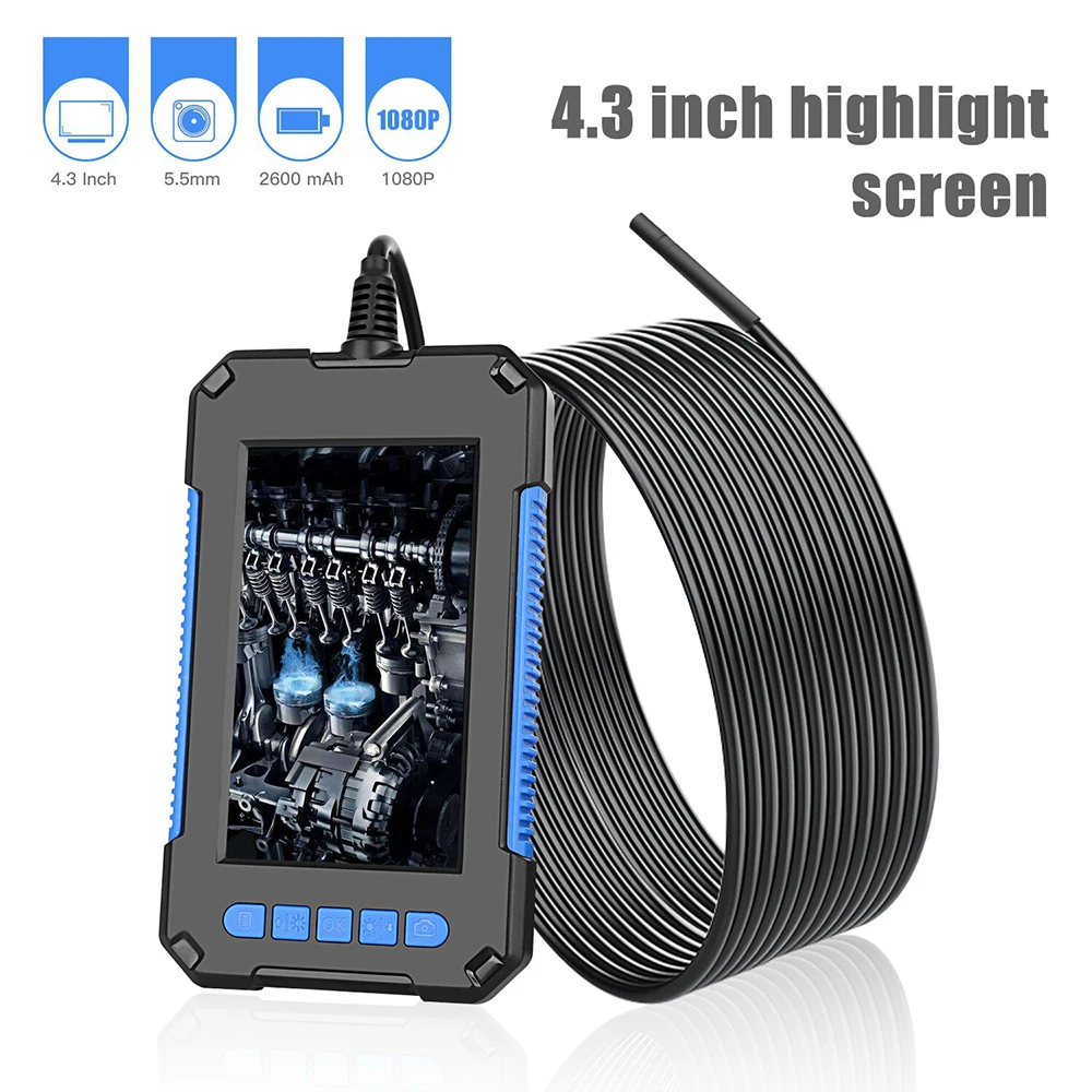 P40 промышленный эндоскоп бороскоп инспекционная Камера 4 3 дюймов HD 1080P Экран