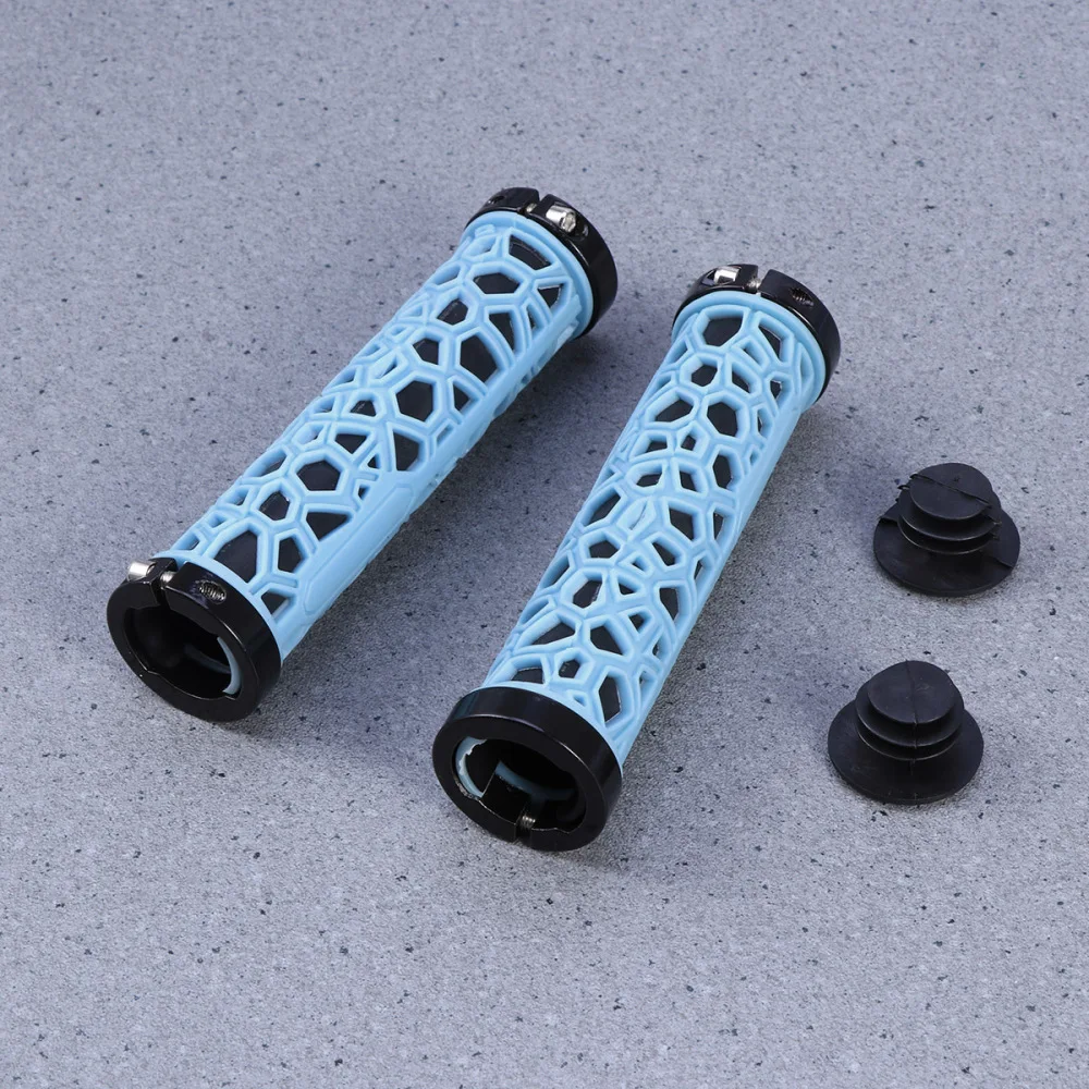 

Hollow Anti-Slip Cover Aluminum Alloy Bilateral Locked Handle Cover(Blue)
