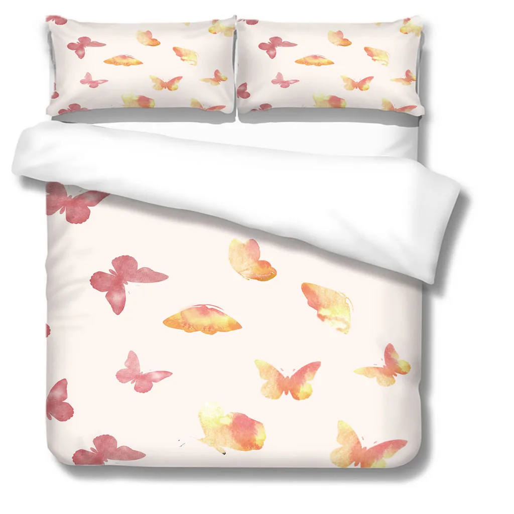 

Home Textile Luxury 3D Feather Print 2/3Pcs Comfortable Duvet Cover PillowCase Bedding Sets Queen and King EU/US/AU Size