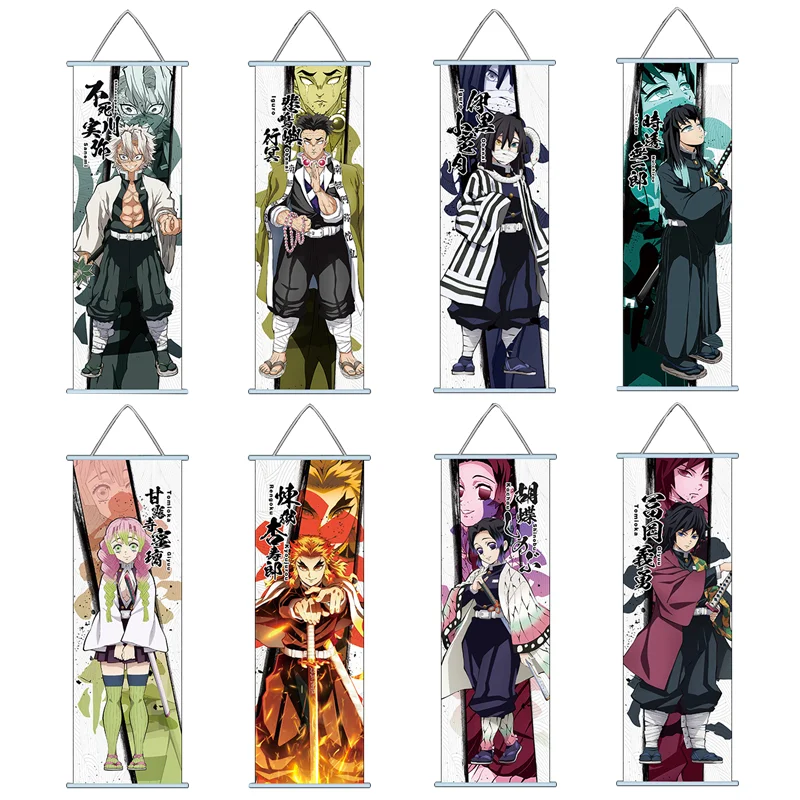 Мультяшный рассеиватель демонов Свиток холст Настенная картина домашний декор