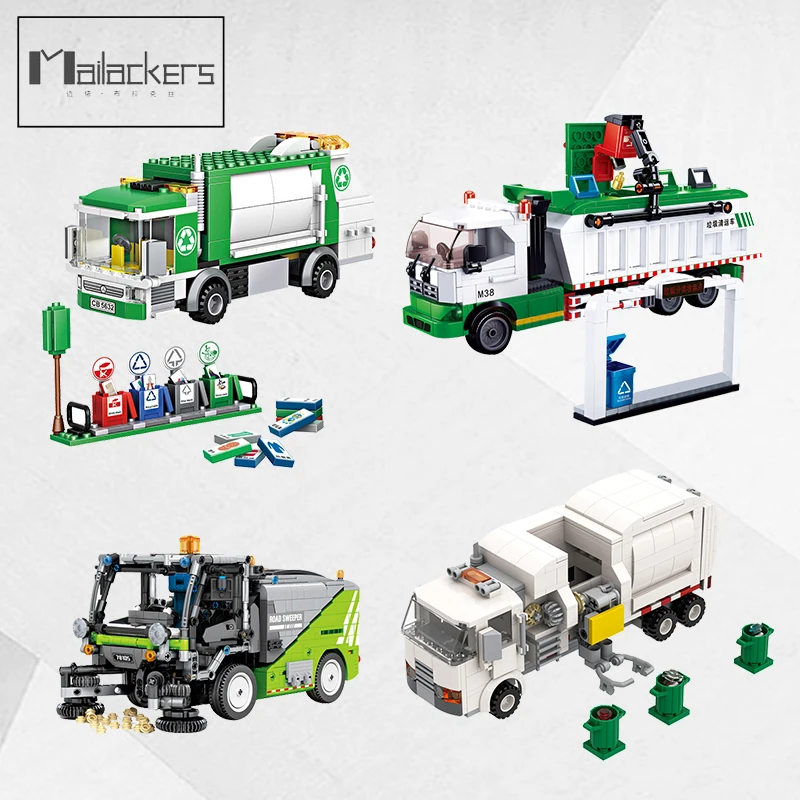 Mailackers городской мусоровоз модель строительные блоки транспортер классификация