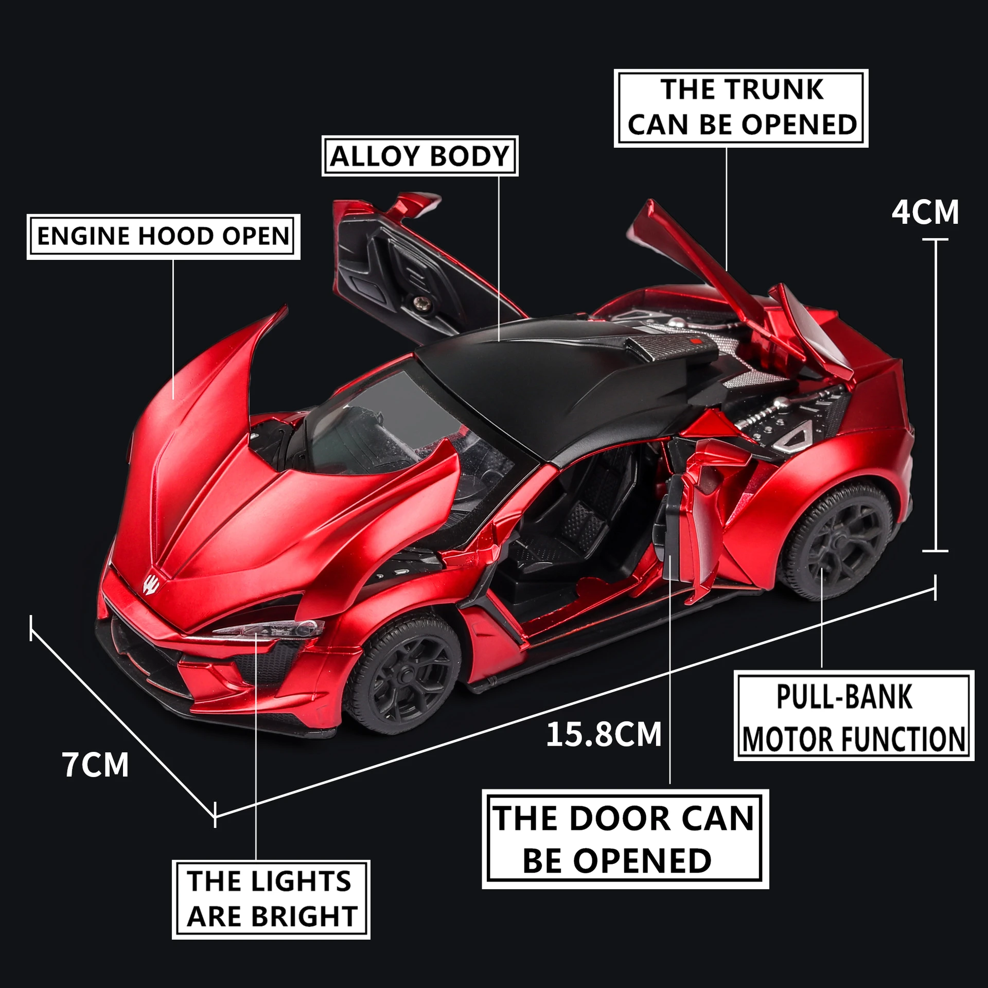 1:32 Lycan supercar со звуком и светом Коллекционная модель игрушечного автомобиля из