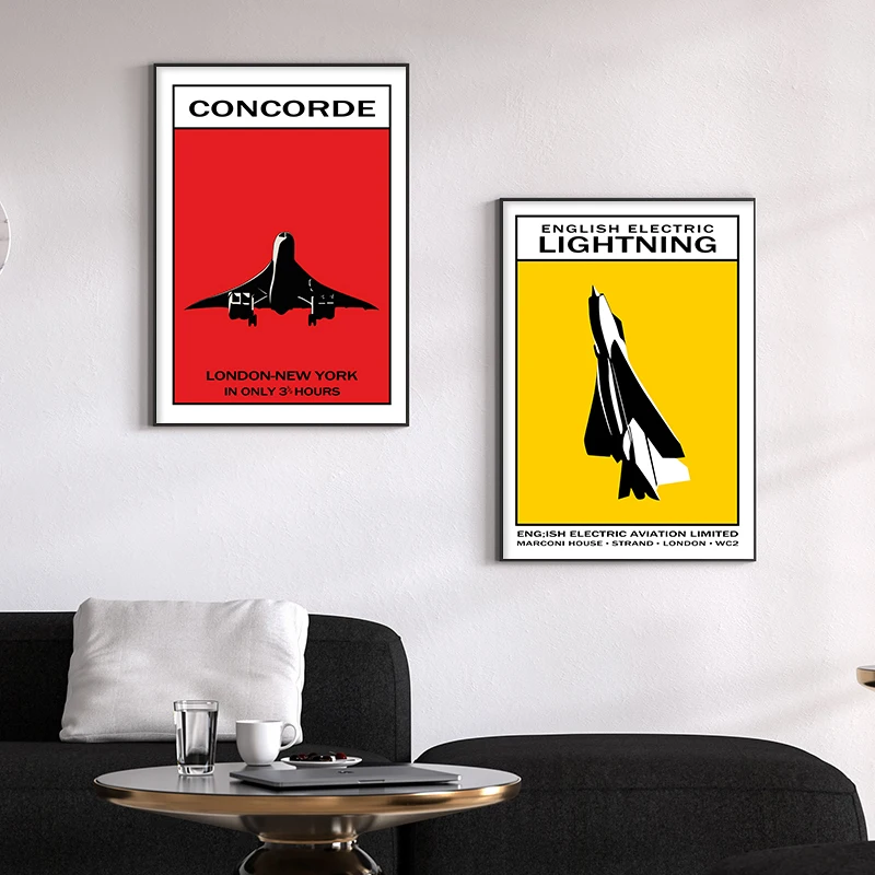 De Havilland Comet молниевый плакат минималистичный абстрактный настенный