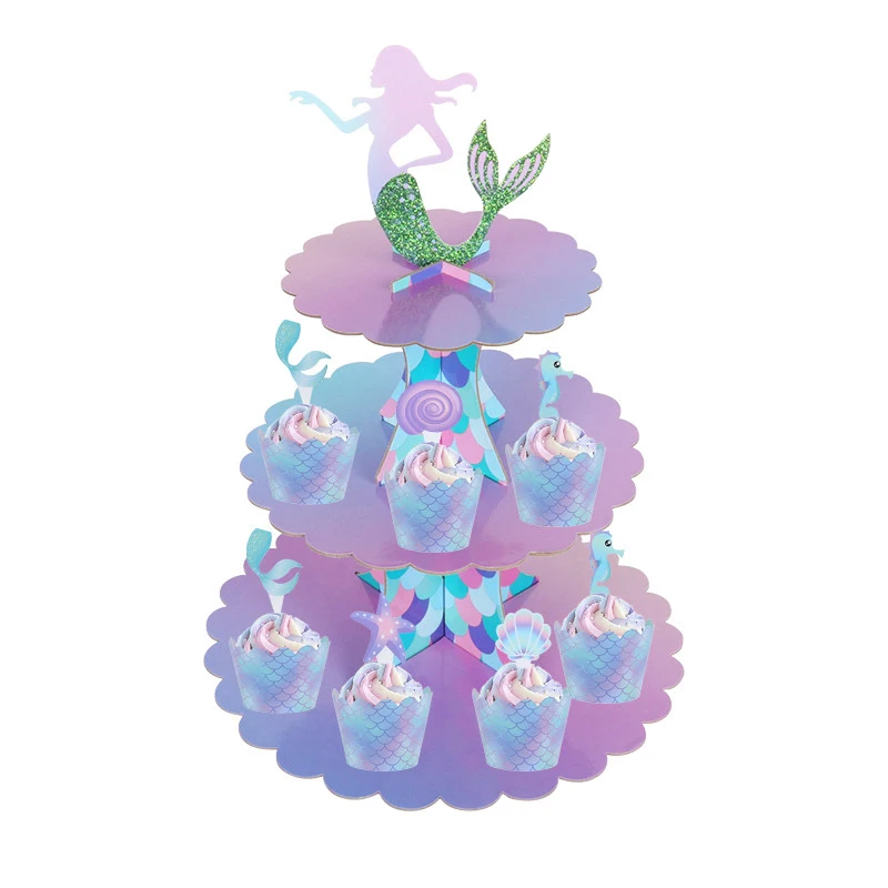 Принадлежности для вечеринок с маленькой русалочкой 3-уровневая бумажная