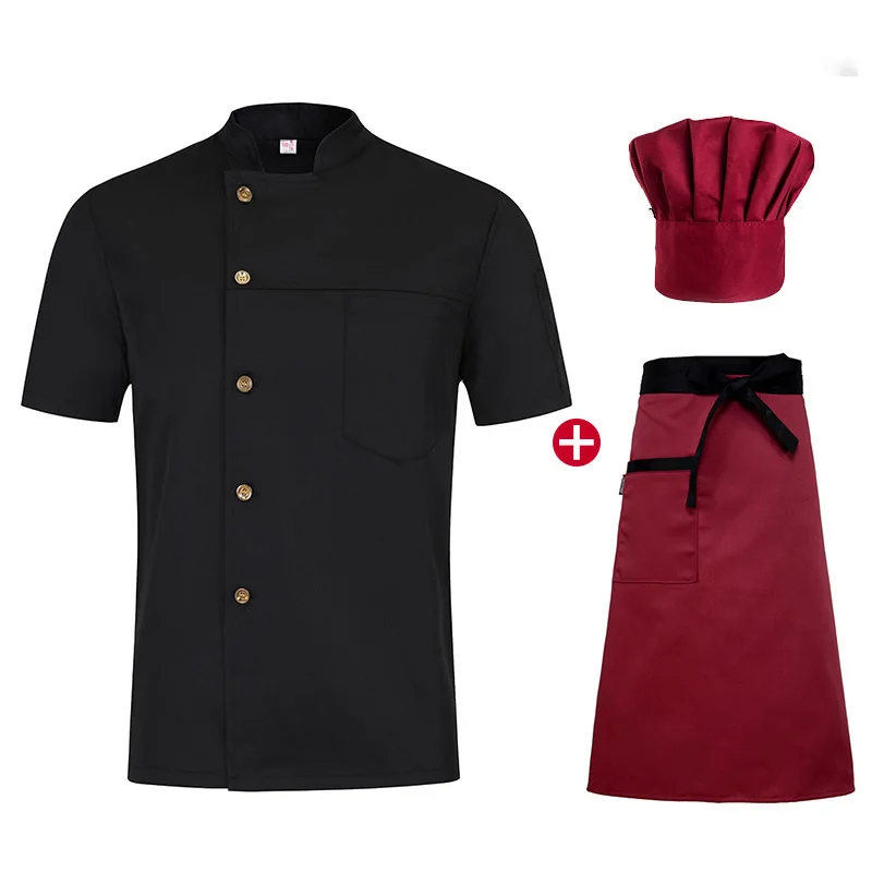 

Hotel Chef Work Clothes Chef Service Short- Sleeve Summer Western Restaurant Bread Baking Hotel kitchen chef uniform cooker hat
