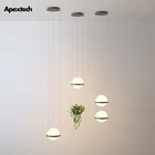 Декоративная подвесная люстра с длинным шнуром для растений, стеклянный шар, горшок, лампа, Современный художественный дуплекс, подвесной светильник для спиральной лестницы
