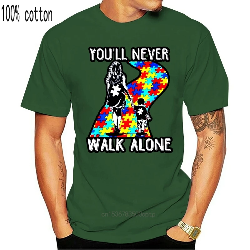 Новое поступление 2020 Мужская футболка Новая Черная для осмотра аутизма мамы сына