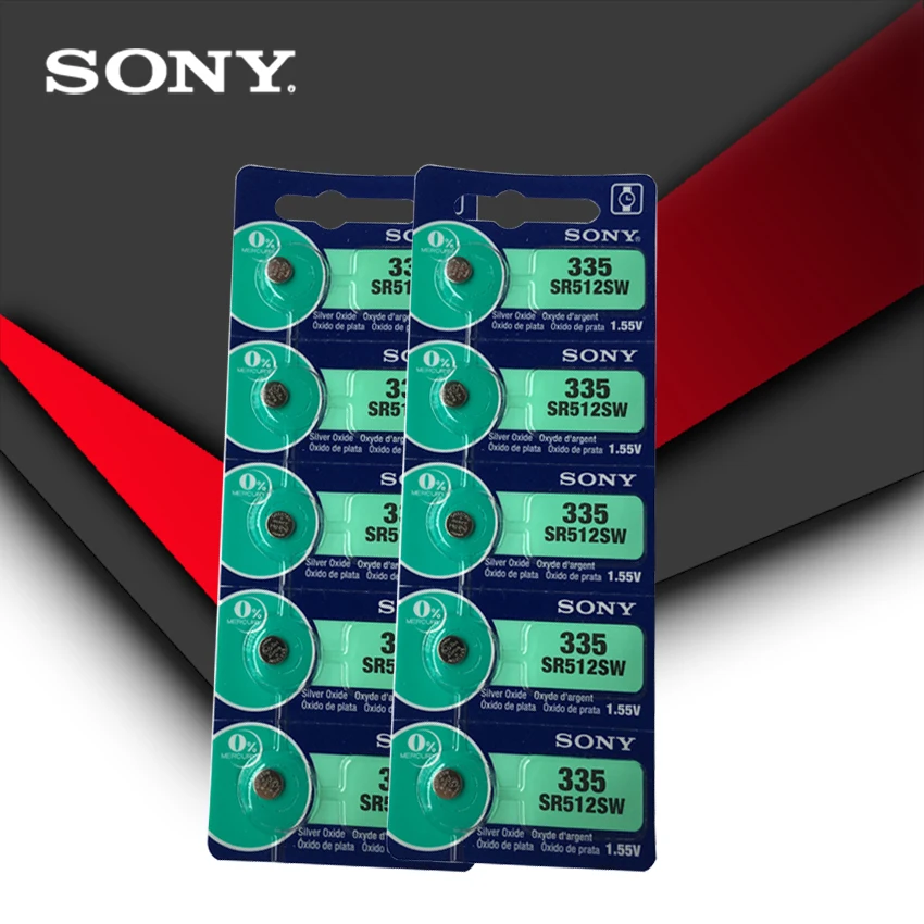 5 шт. Sony 100% оригинальный 335 SR512SW 1 55 в кнопочный элемент серебряного цвета сделано