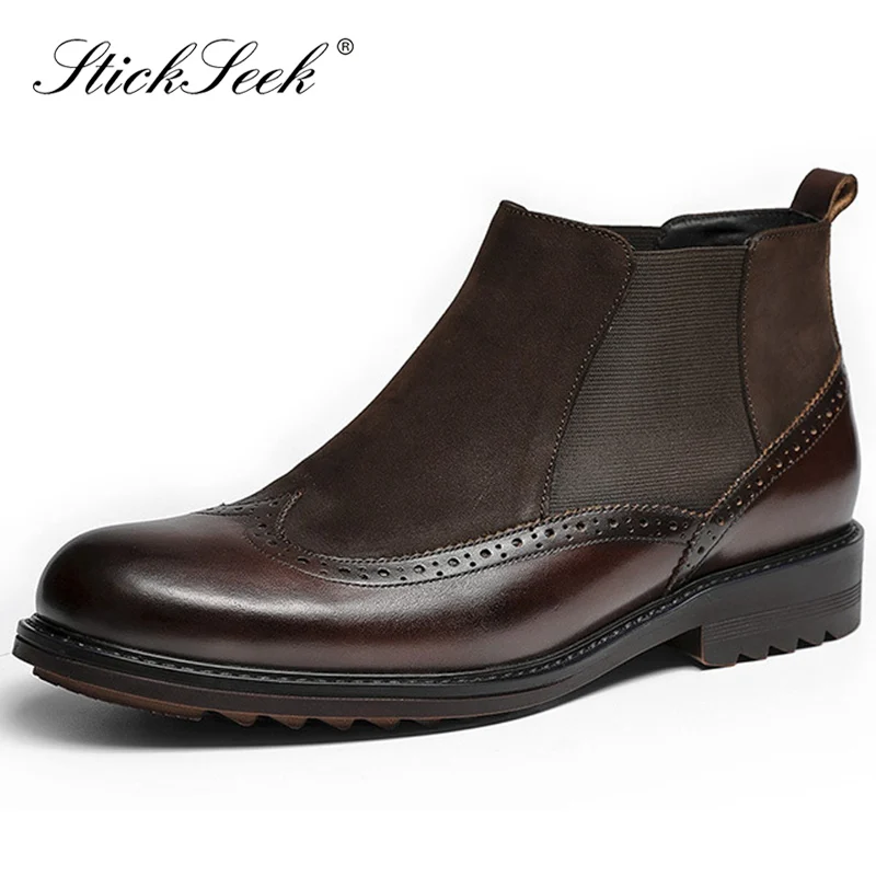 Мужские Винтажные ботильоны челси ручной работы из натуральной коровьей замши