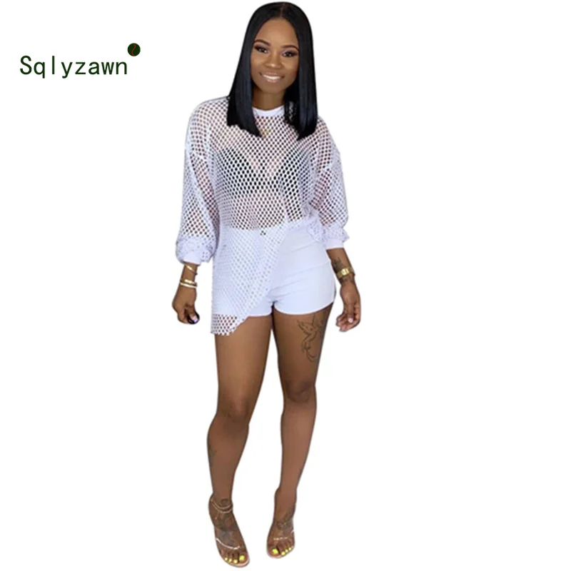 Женская Мягкая сетчатая блузка неоново зеленая рубашка с длинным рукавом и