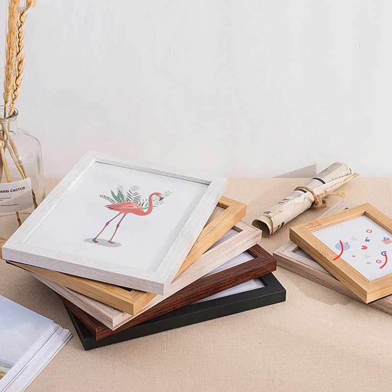 

Black White Rectangular 5 To 8 Inch Picture Frame Wooden Lovers Art Photo Frame Display Wall Hangings for Living Room Home Decor