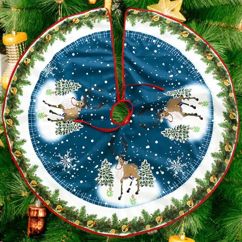 Нетканая юбка для рождественской елки фартуки круглый ковер с изображением