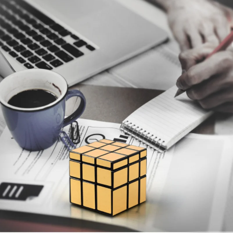 Профессиональный волшебный зеркальный куб 3x3x3 2x2x2 золотистый серебристый литой с