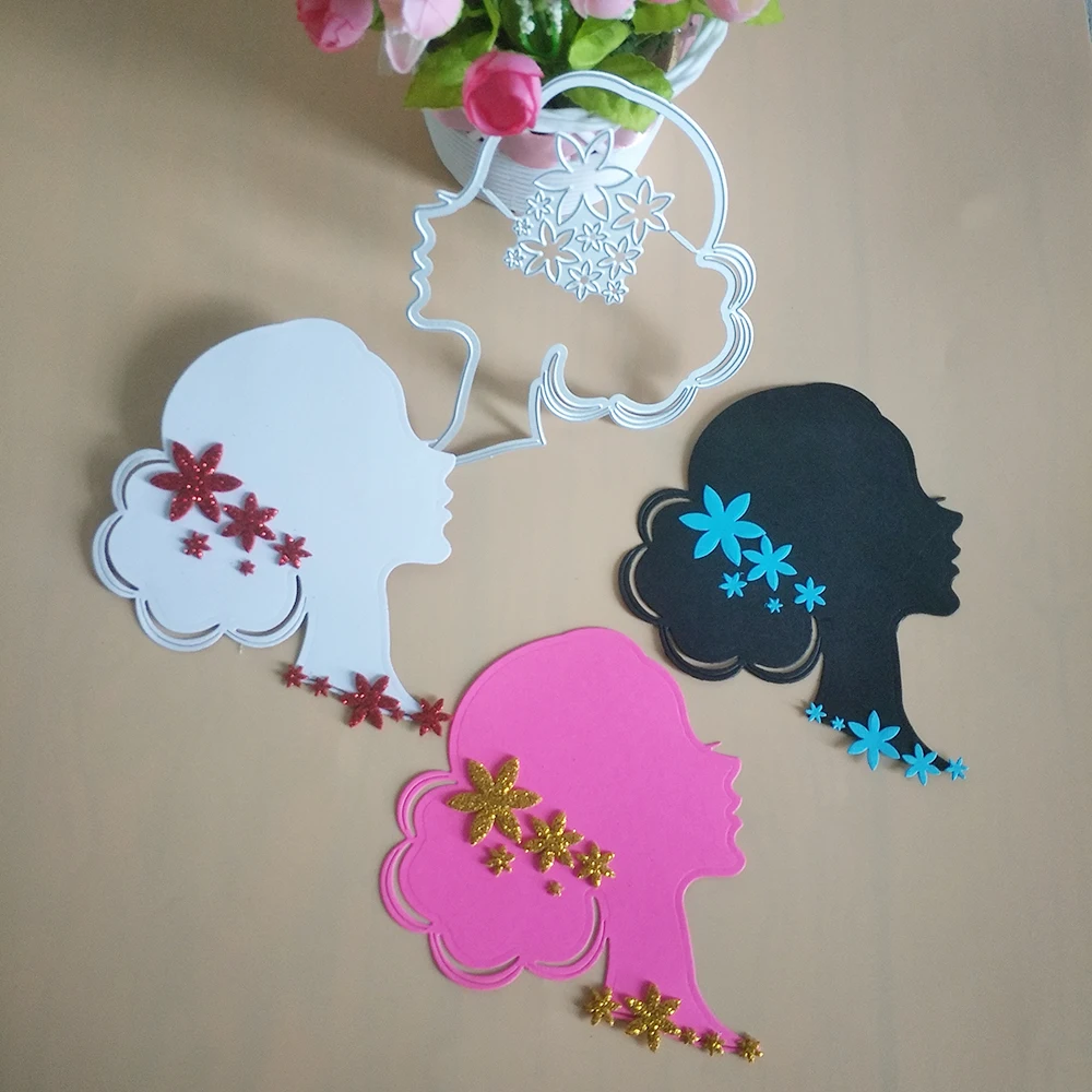 

New beautiful girl silhouette metal cutting dies, DIY scrapbook, photo album and photo frame decoration, cardboard crafts
