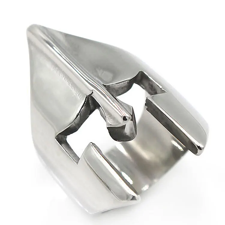 

BAECYT Cool Classic Spartan Helmet Ring Men Simple Stainless Steel Warrior Rings Biker Jewelry Gift for Him