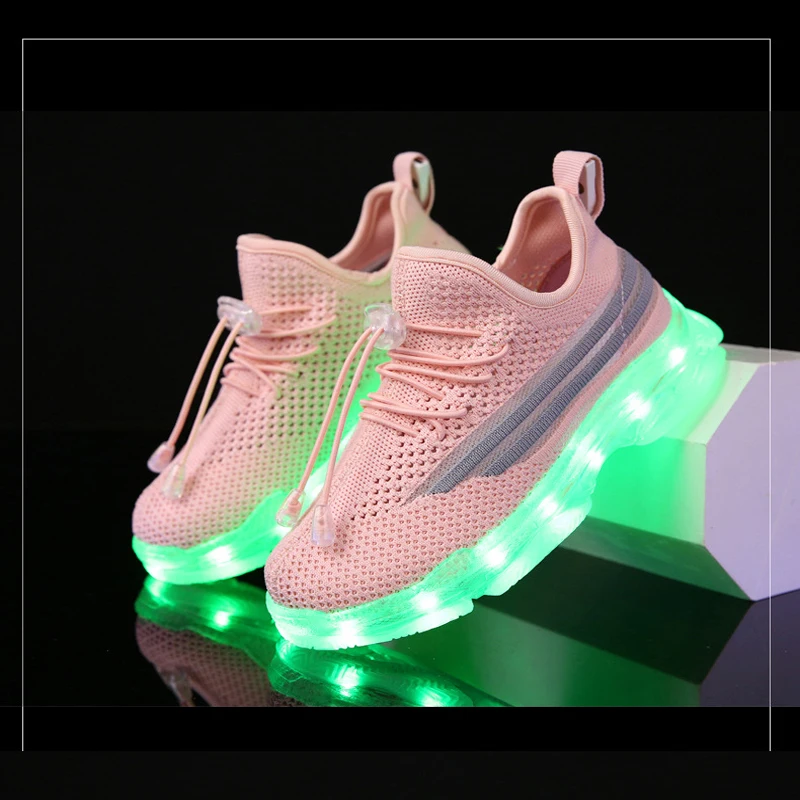 

2021 Size 25-37 Children Glowing Shoes Girls Sport Luminous Shoes Fashion Casual Kids Sneakers Soft Boys Bottom Breathable Shoes