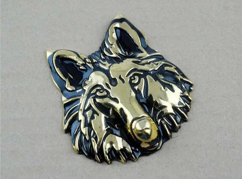 3D Metal Wolf Head Badge Emblem Decal Sticker Auto Car Oil Fuel Tank Tailgate | Stickers