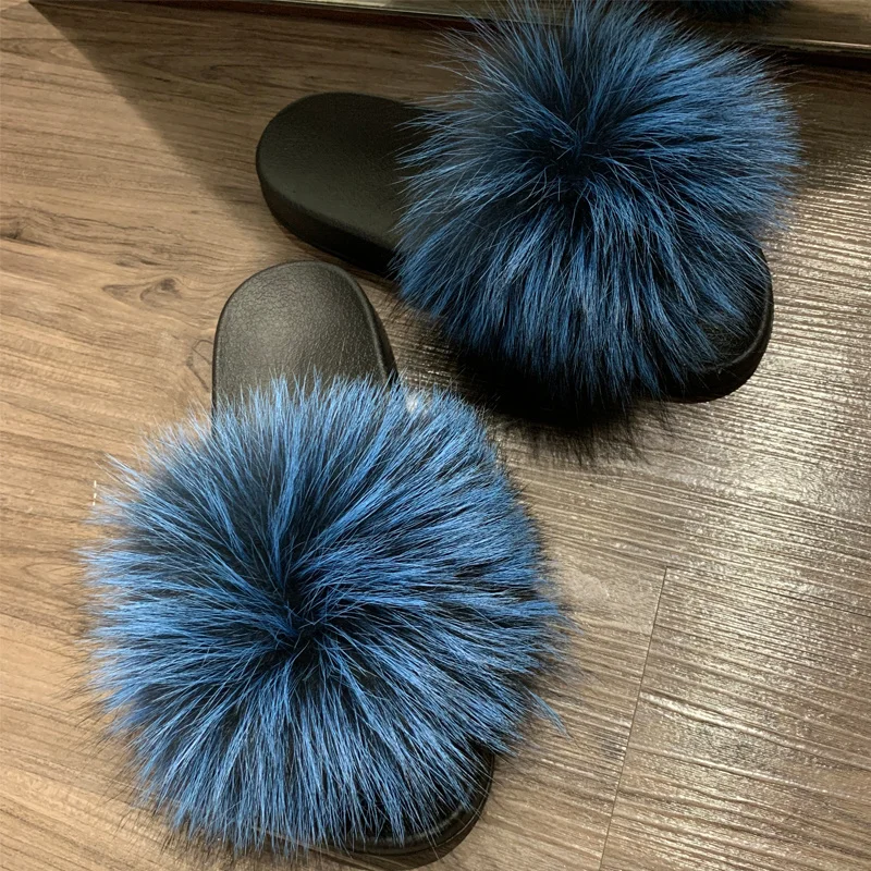 

Женские меховые тапочки SHZQ, тапки из натурального меха