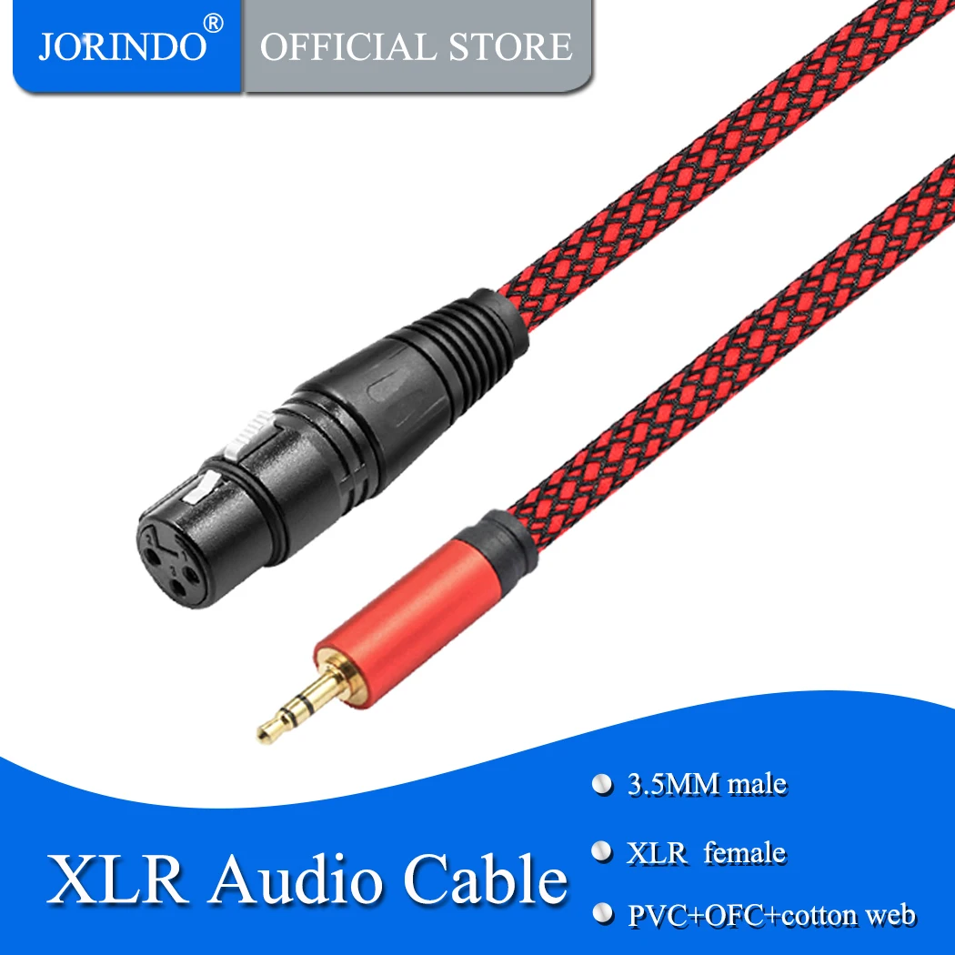 Jorinдо 1 м/3 5 фута 3 мм штекер к XLR аудио кабель отверстие гнездо до стерео